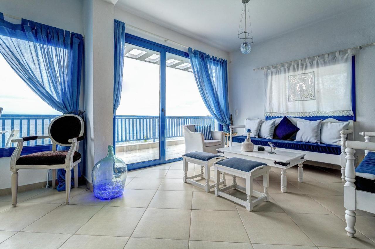 Navy Greece Villa With Swimming Pool & Sea View Makrygialos Exteriör bild